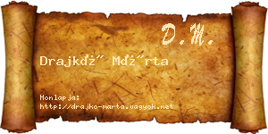 Drajkó Márta névjegykártya